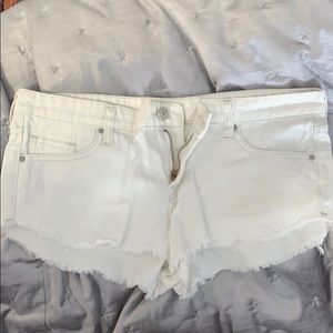 White BDG denim shorts
